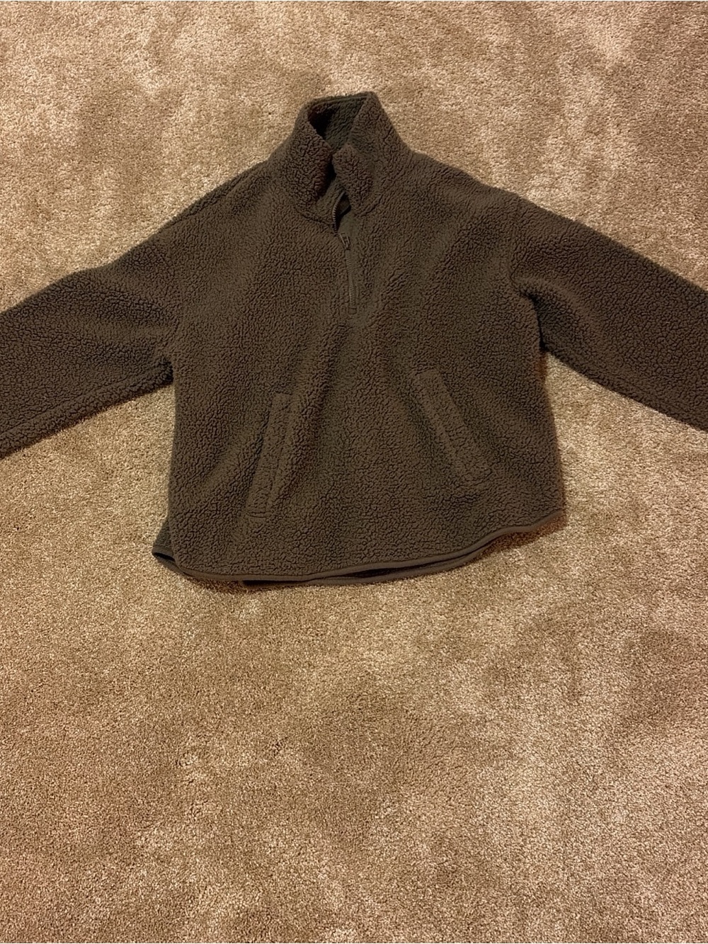Old Navy Olive Green Sherpa Pullover Jacket